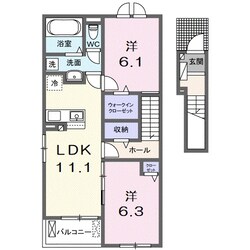 メゾンルミネ五個荘Ⅰの物件間取画像